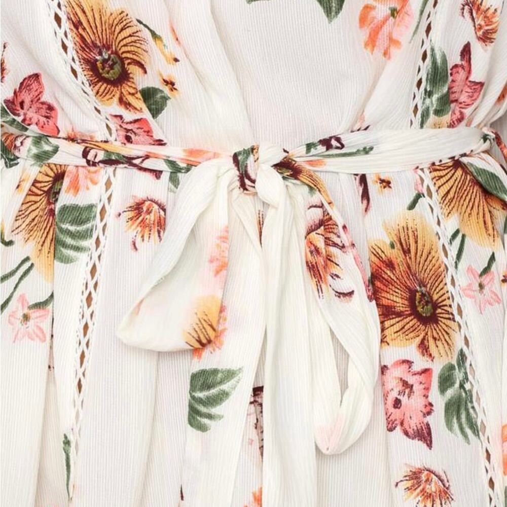 Hello Molly Big Love White Dress Tie Waist Off Shoulder Summer Beach Size 8 - Picture 6 of 9